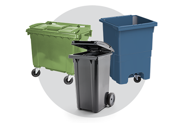 Avfallskärl, nätcontainrar och tipplådor